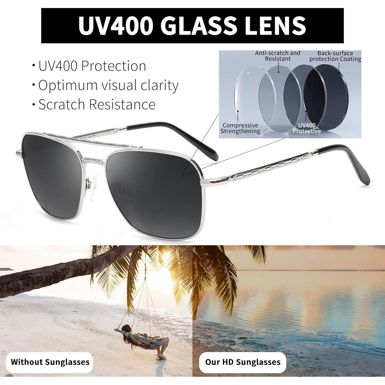 Gafas de Sol Aviador JIM HALO Lentes de Vidrio UV