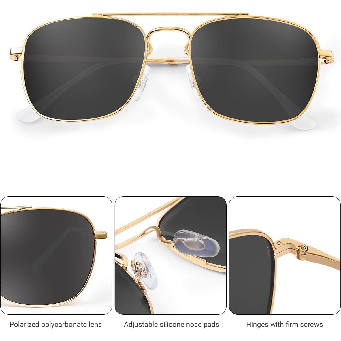 Gafas de Sol Aviador Jim Halo con Lentes de Vidrio Polarizados