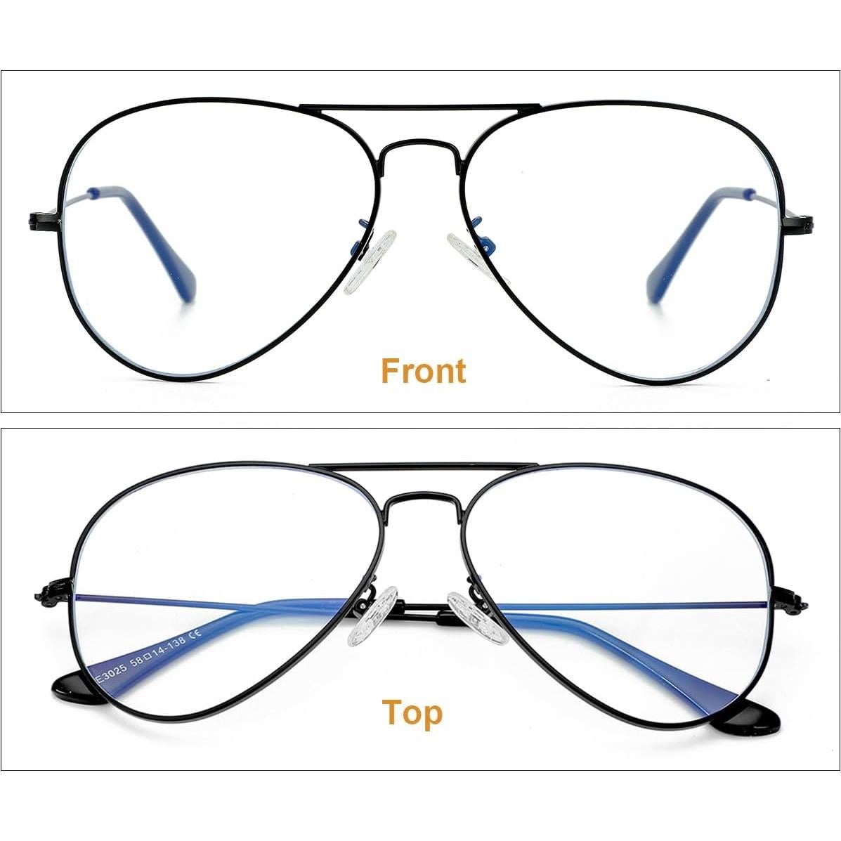 Gafas Aviador Gleyemor Anti Luz Azul 58mm Unisex