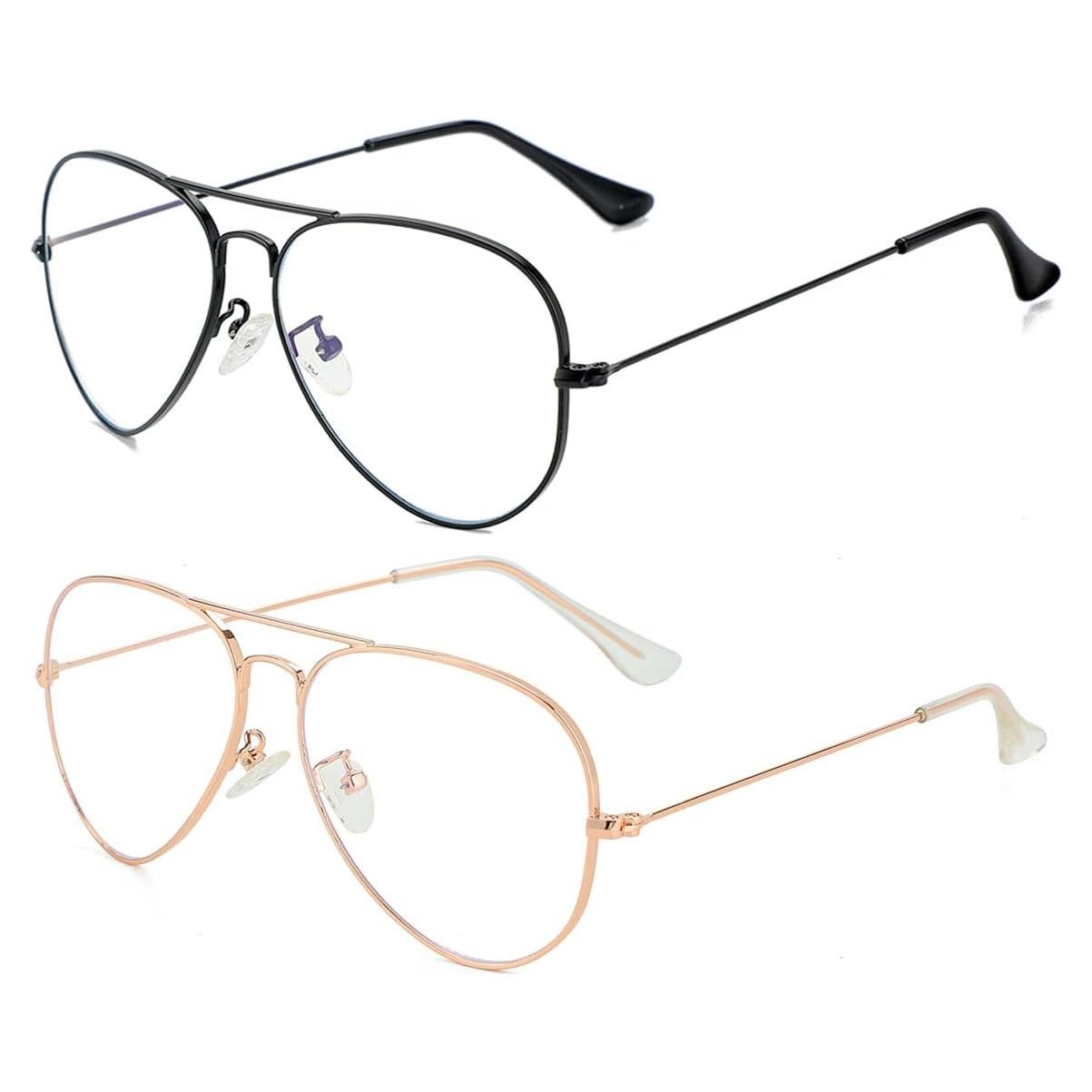 Gafas Aviador Gleyemor Anti Luz Azul Unisex 58mm