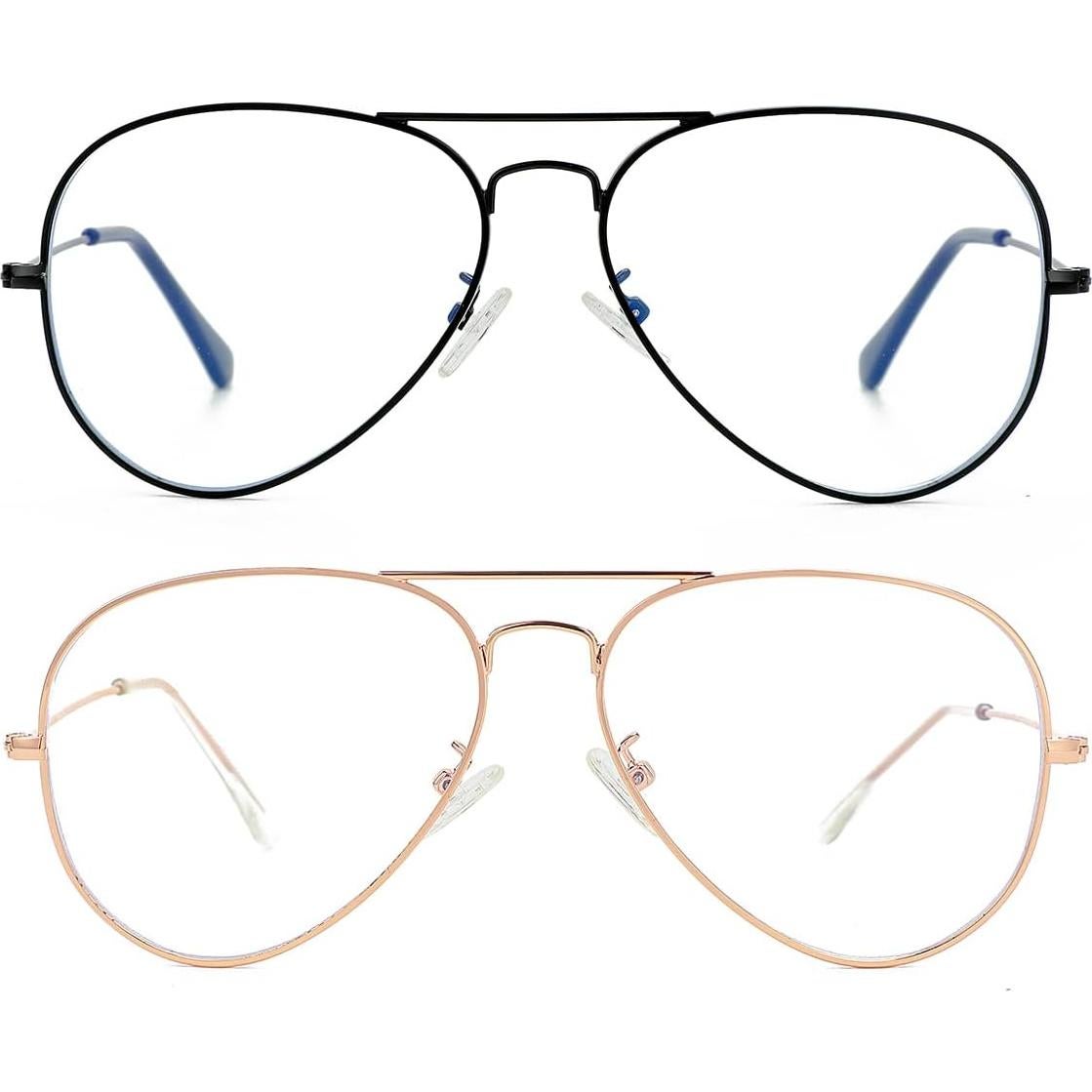 Gafas Aviador Gleyemor Anti Luz Azul Unisex 58mm