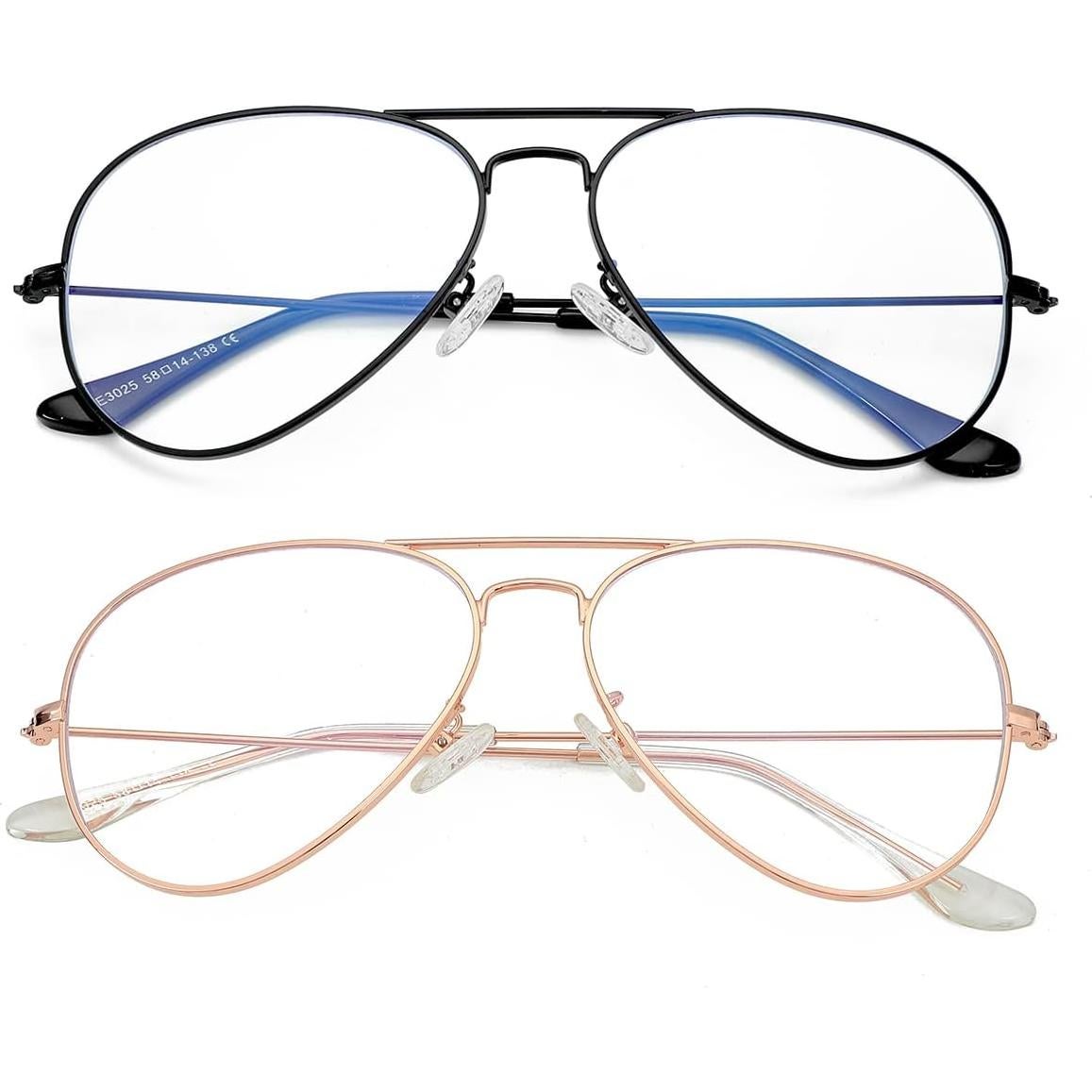 Gafas Aviador Gleyemor Anti Luz Azul Unisex 58mm