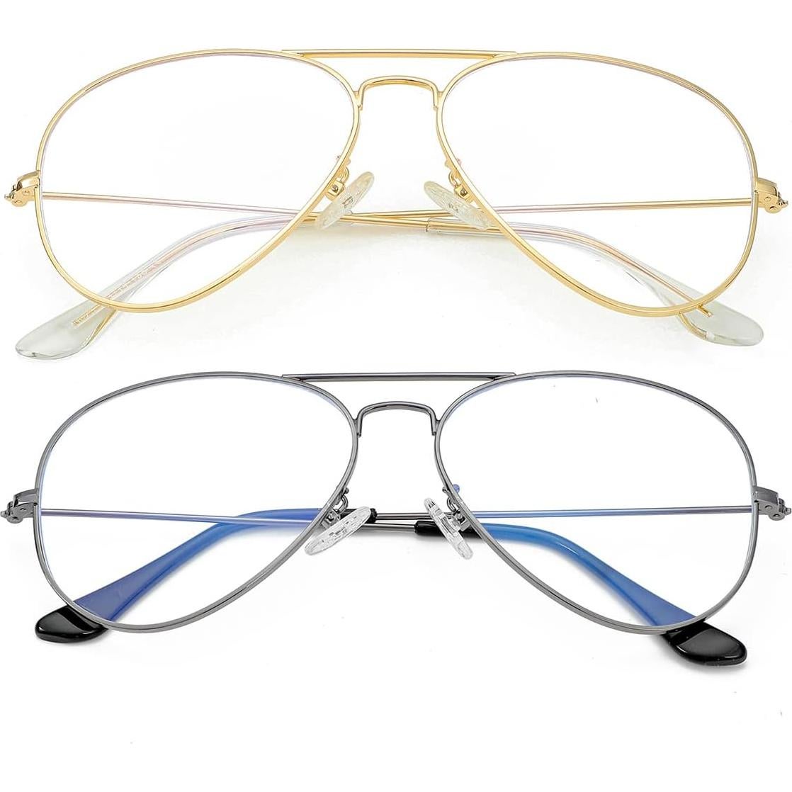 Gafas Aviador Gleyemor Anti Luz Azul Unisex 58mm