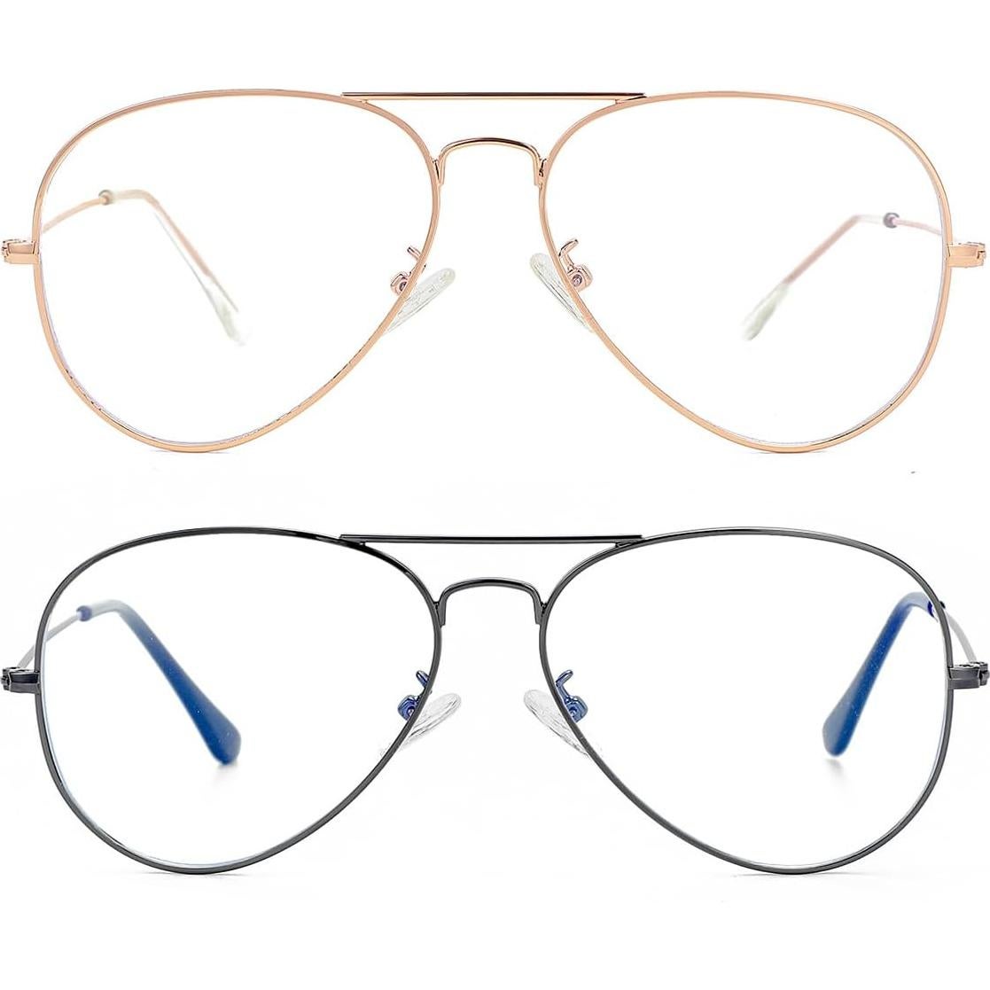 Gafas Aviador Gleyemor Anti Luz Azul Unisex 58mm