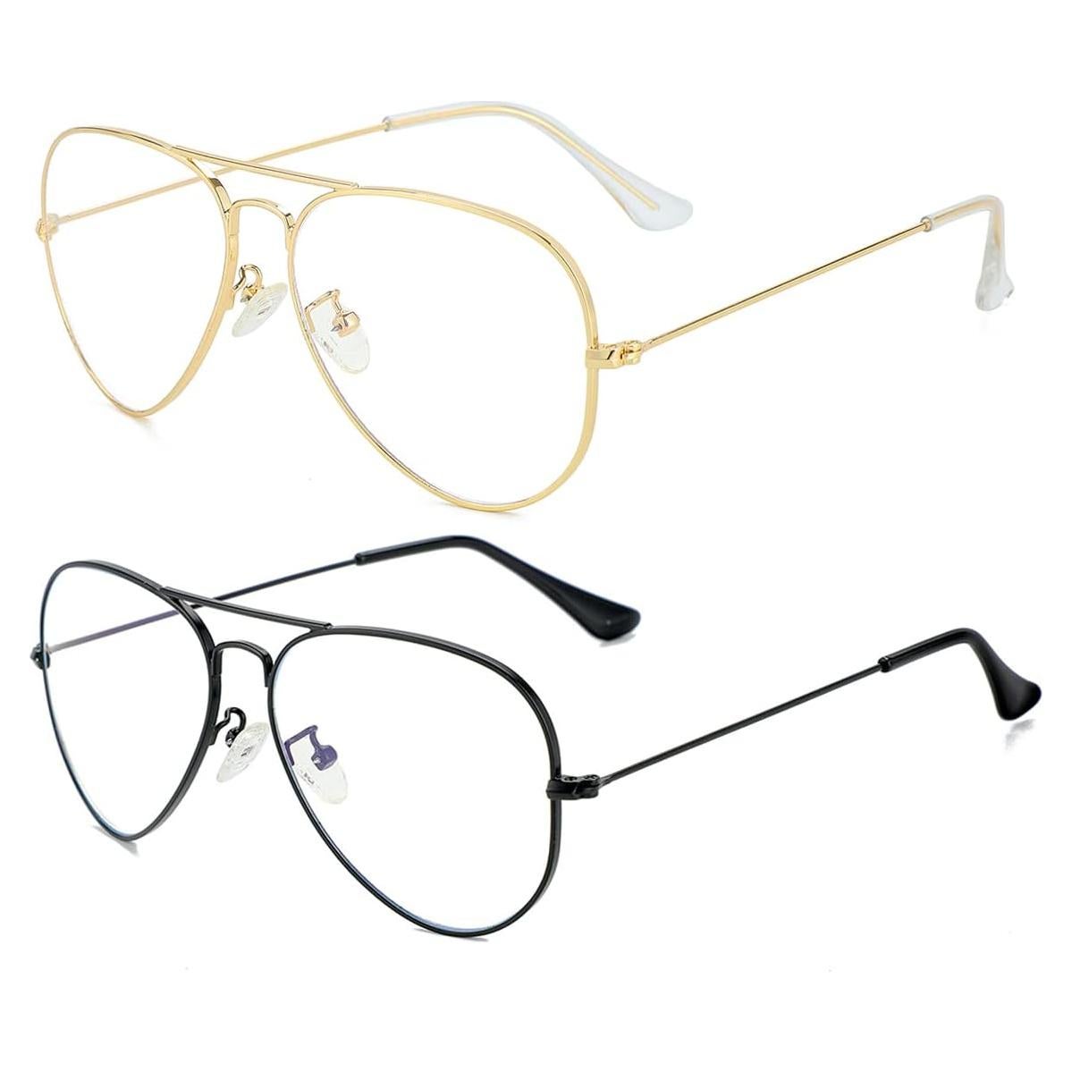 Gafas Aviador Gleyemor Anti Luz Azul Unisex 58mm