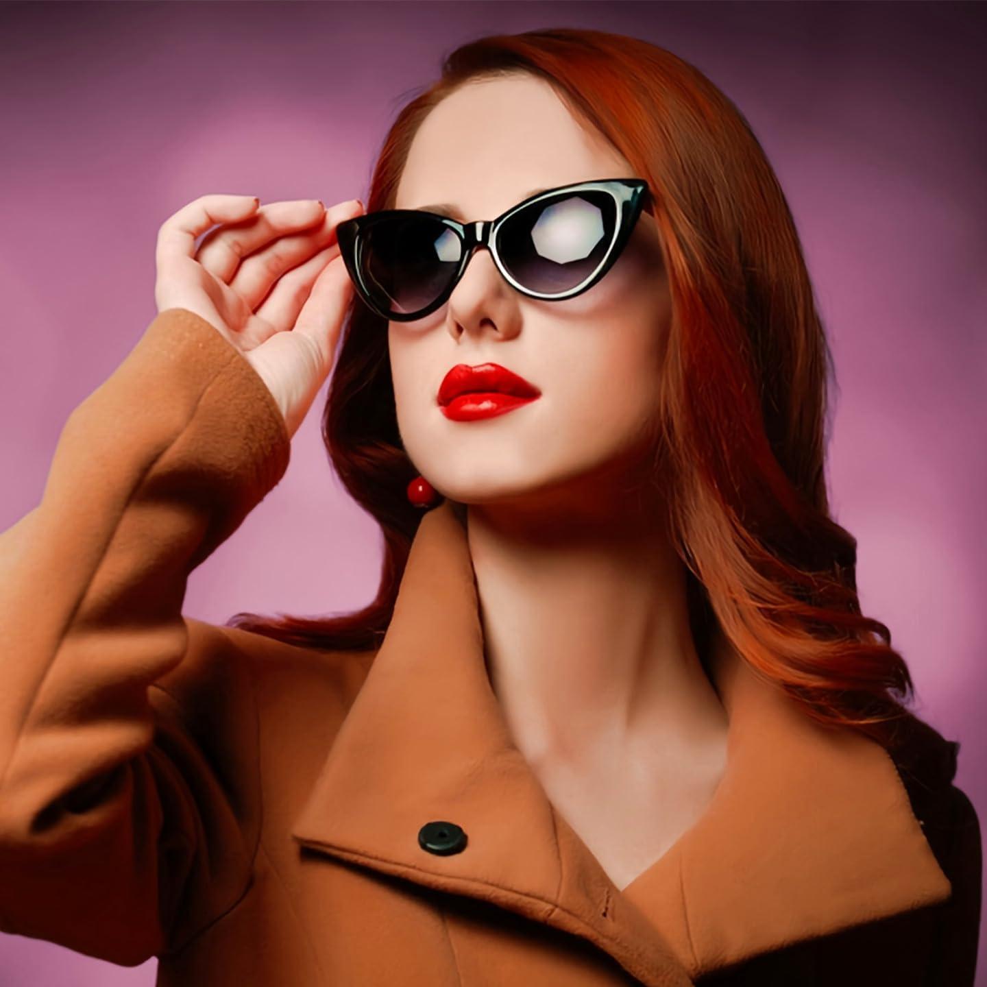 Gafas de Sol Cat Eye Mujeres UV400 Retro 60mm