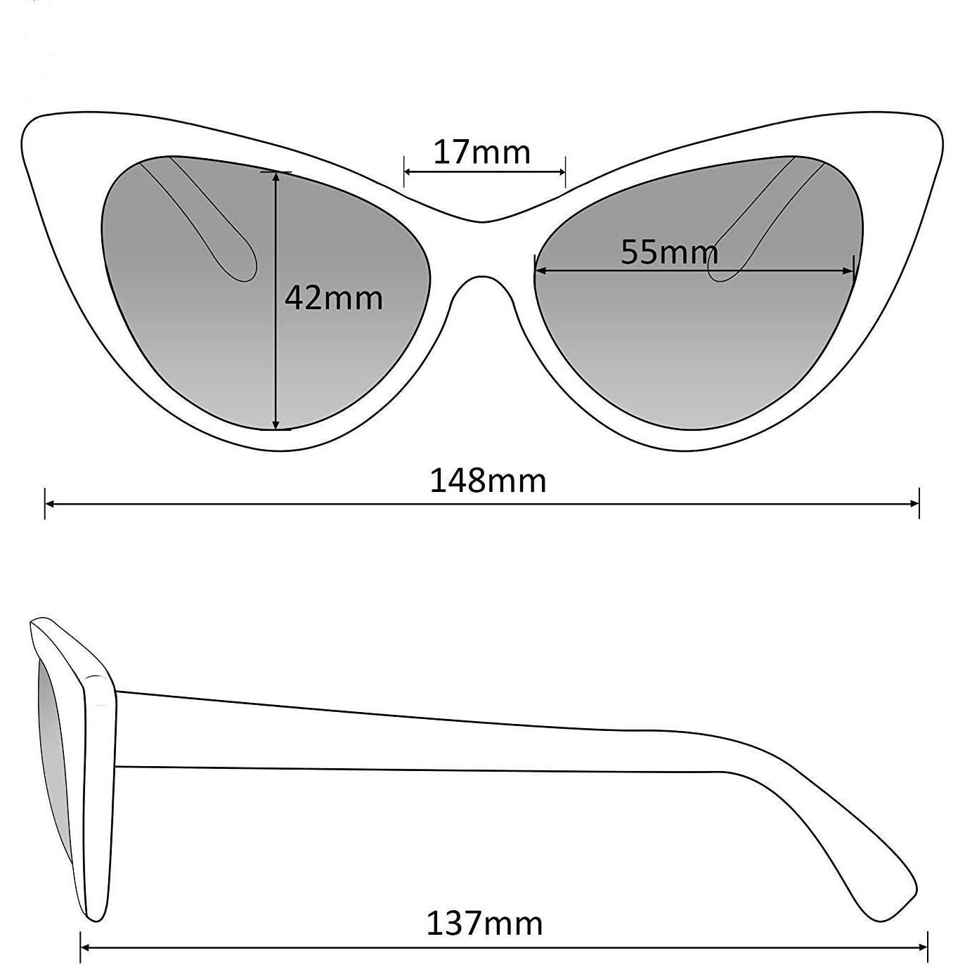 Gafas de Sol Cat Eye Mujeres UV400 Retro 60mm