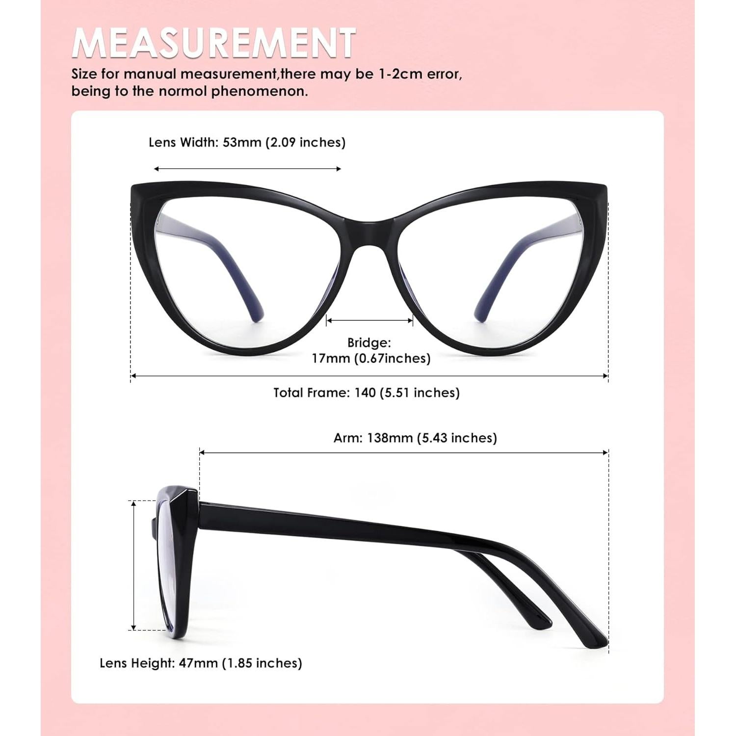 Gafas de luz azul TR90 Ojo de Gato 2 Piezas Moda Mujer