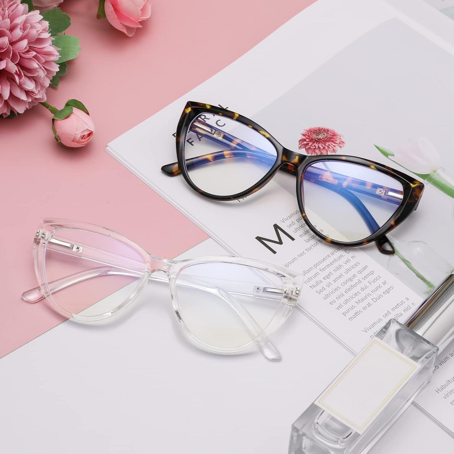 Gafas de luz azul TR90 Ojo de Gato 2 Piezas Moda Mujer