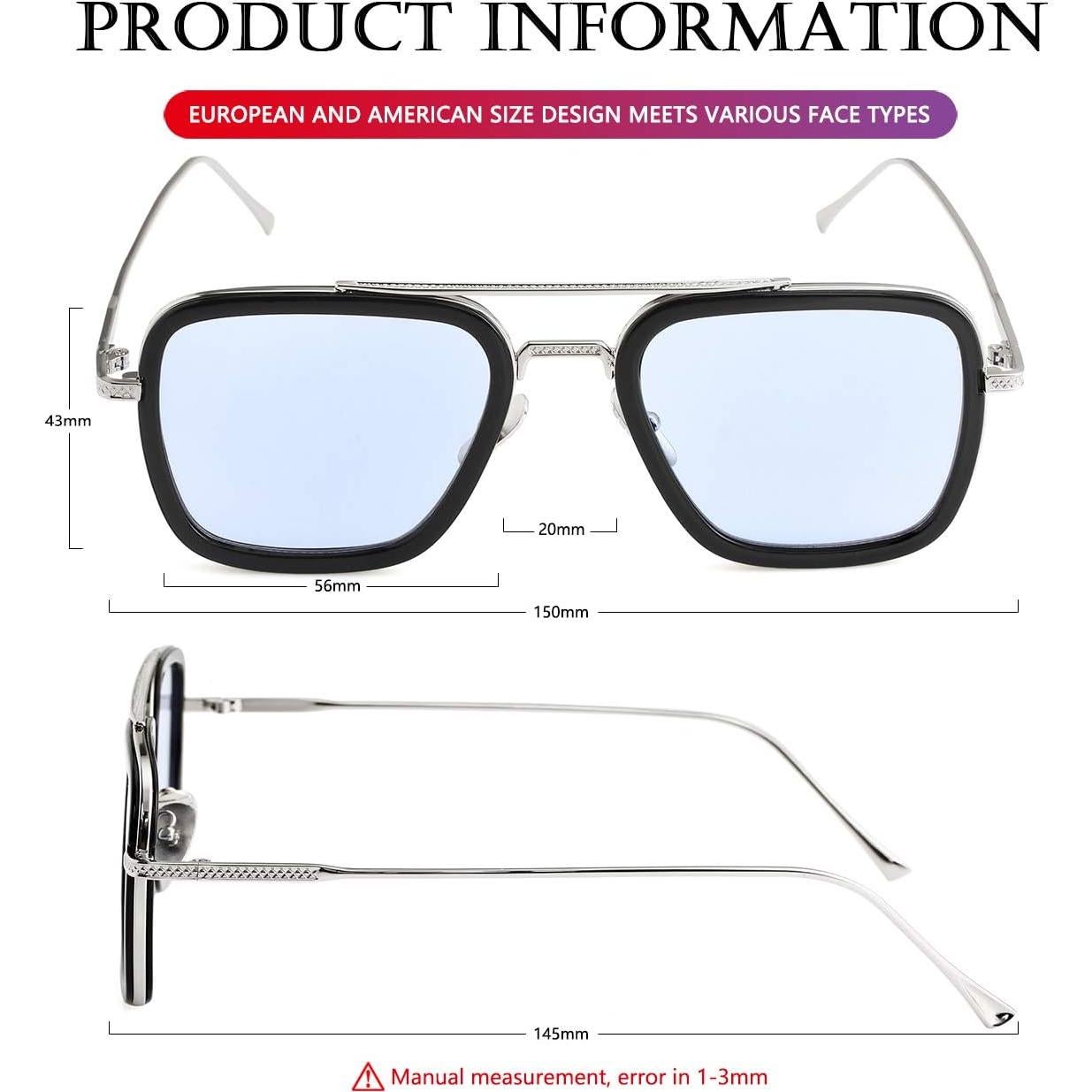 Gafas de sol AIEYEZO Tony Stark Cuadradas UV 100%