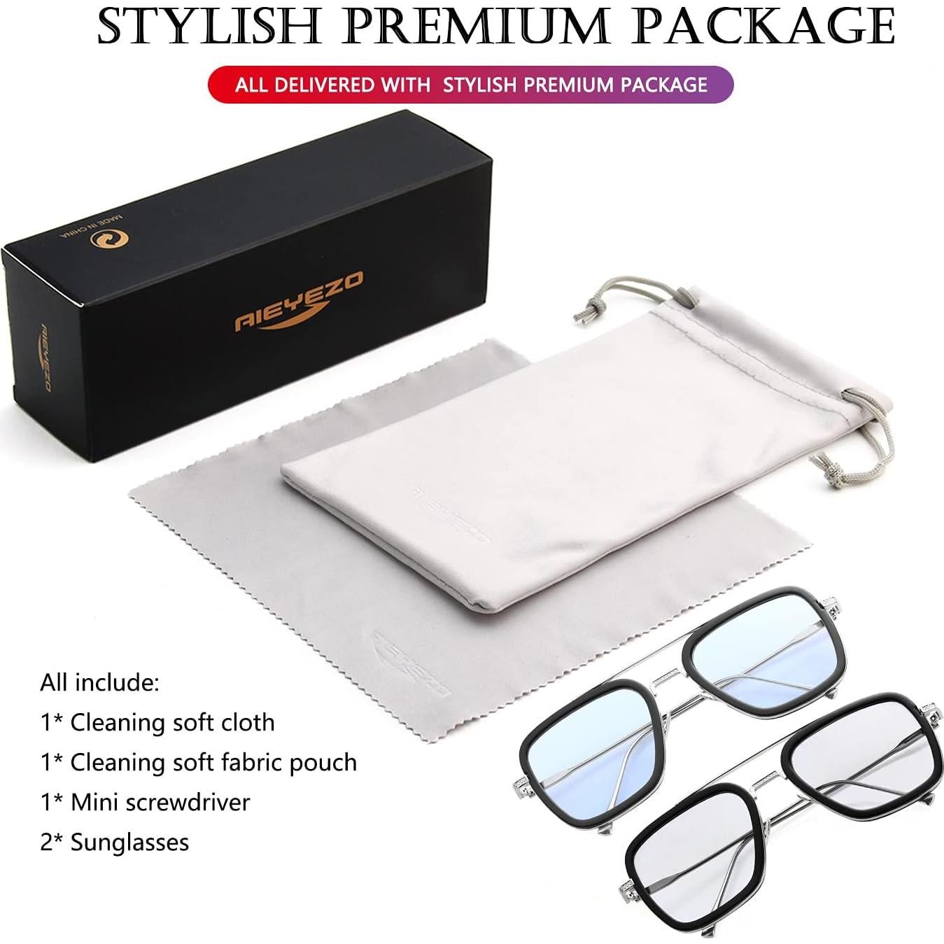 Gafas de Sol AIEYEZO Cuadradas Tony Stark UV 100%