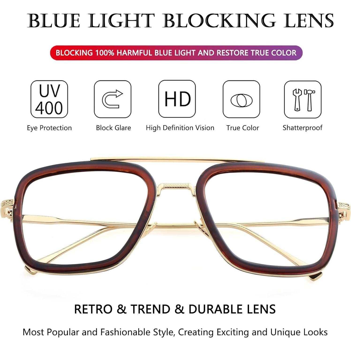 Gafas de sol AIEYEZO Tony Stark Cuadradas UV 100%