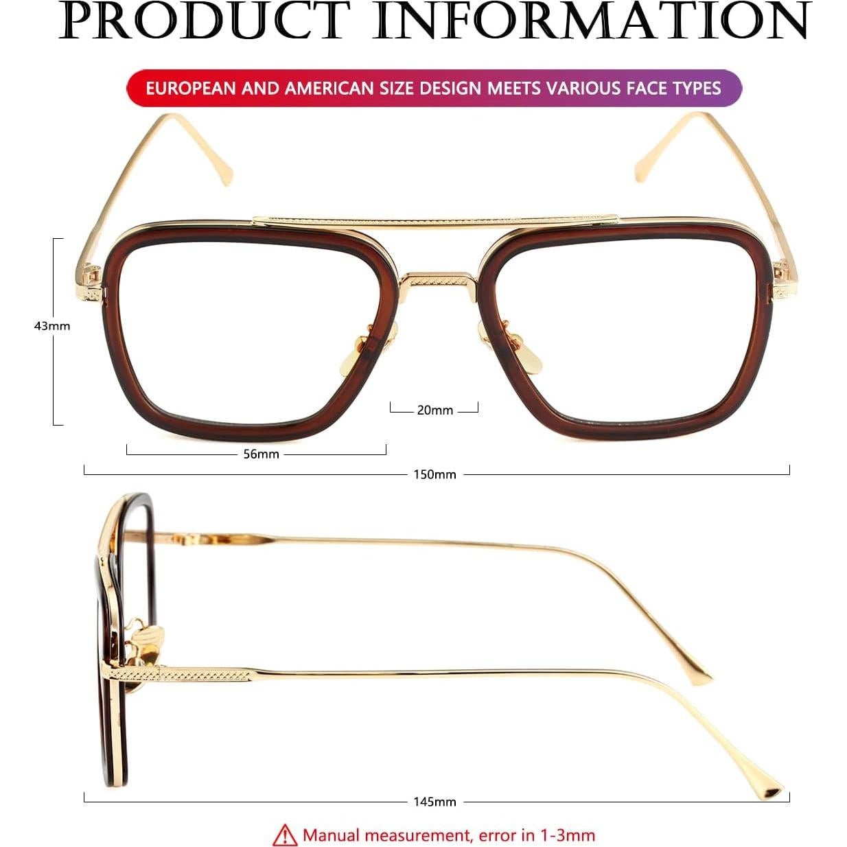 Gafas de sol AIEYEZO Tony Stark Cuadradas UV 100%