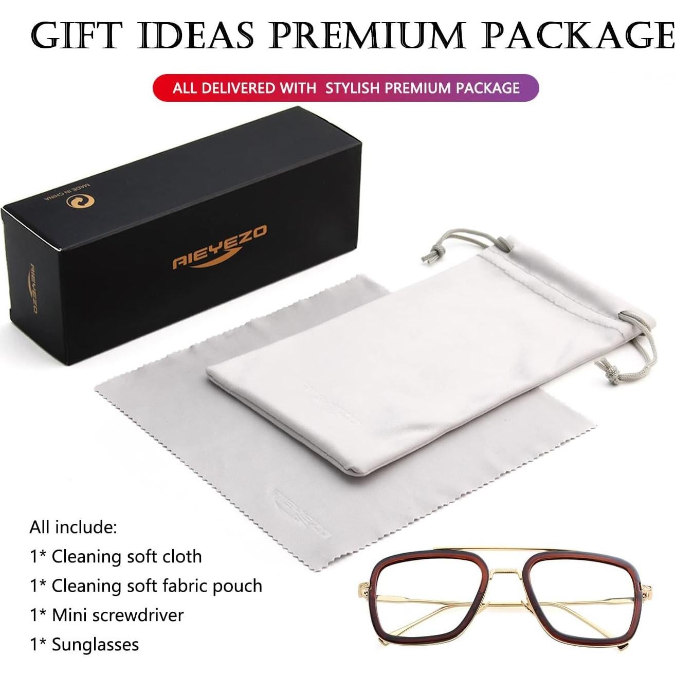 Gafas de sol AIEYEZO Tony Stark Cuadradas UV 100%