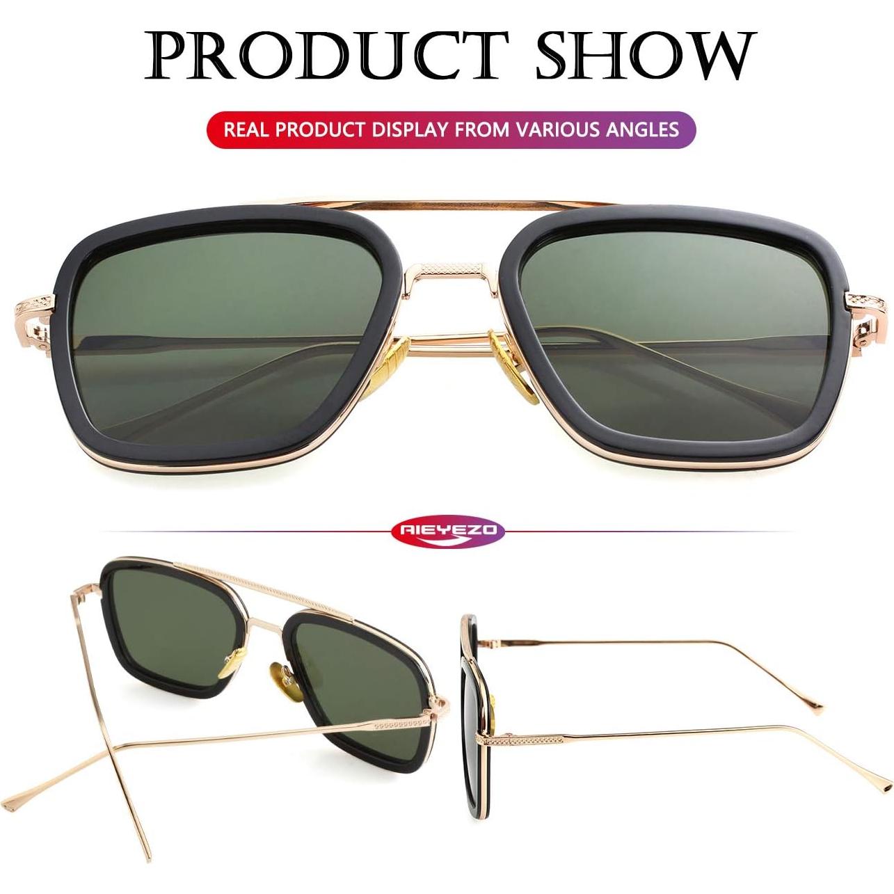 Gafas de sol AIEYEZO Tony Stark Cuadradas UV 100%