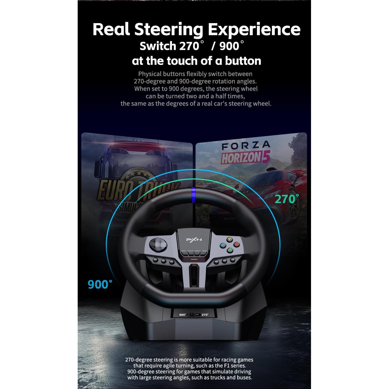 Volante de Carreras PXN V9 Gen2 con Pedales Magnéticos