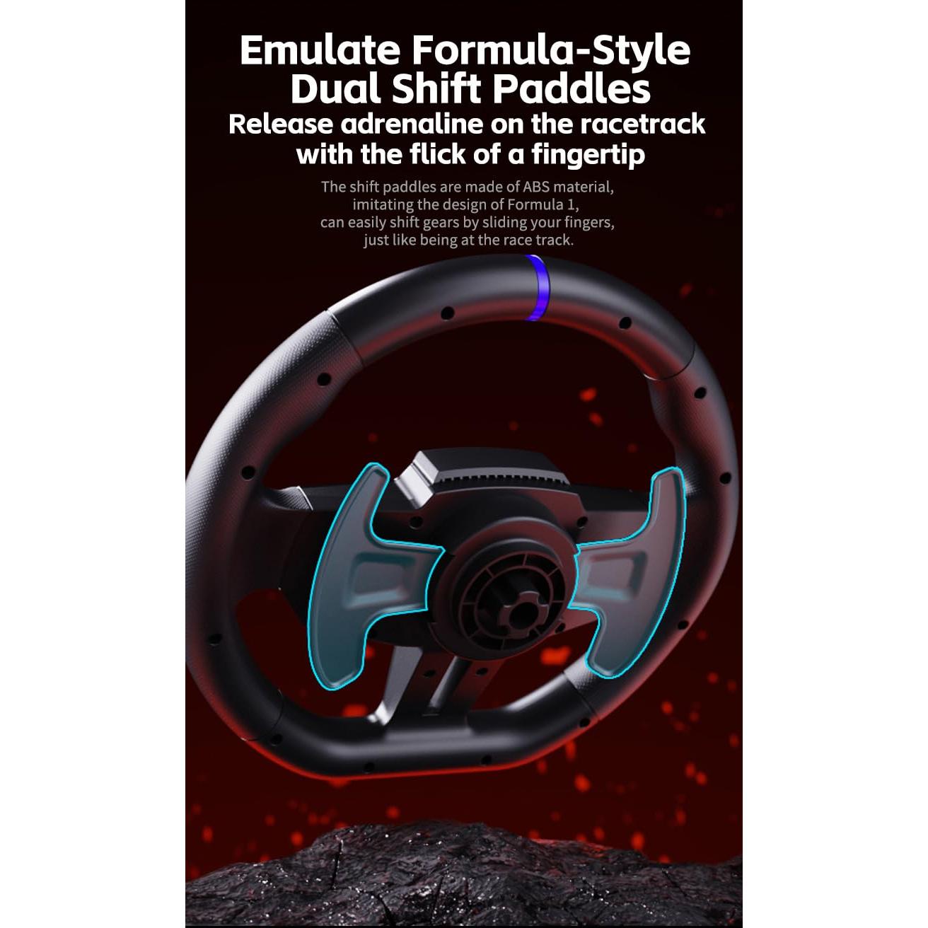 Volante de Carreras PXN V9 Gen2 con Pedales Magnéticos