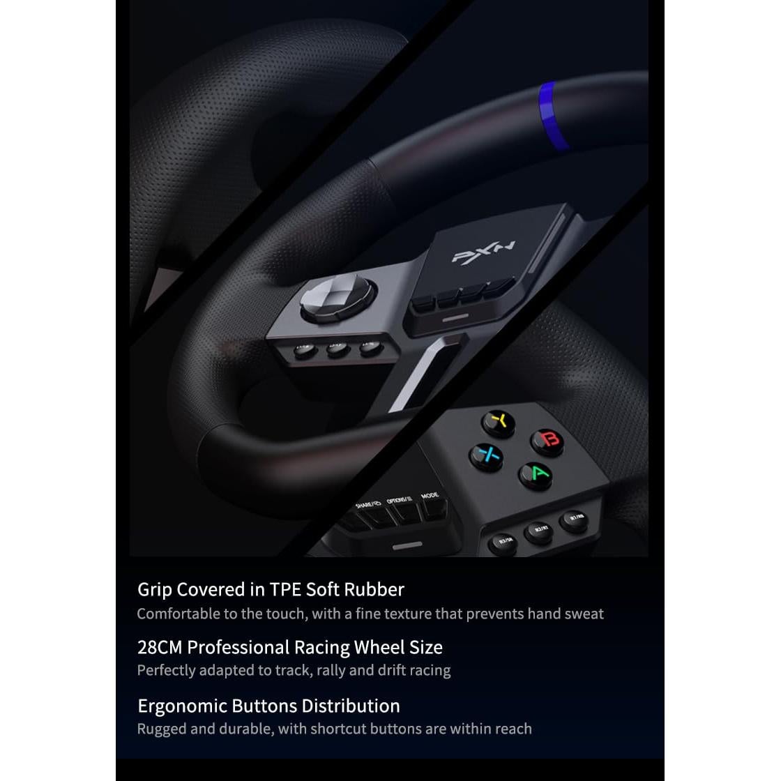 Volante de Carreras PXN V9 Gen2 con Pedales Magnéticos