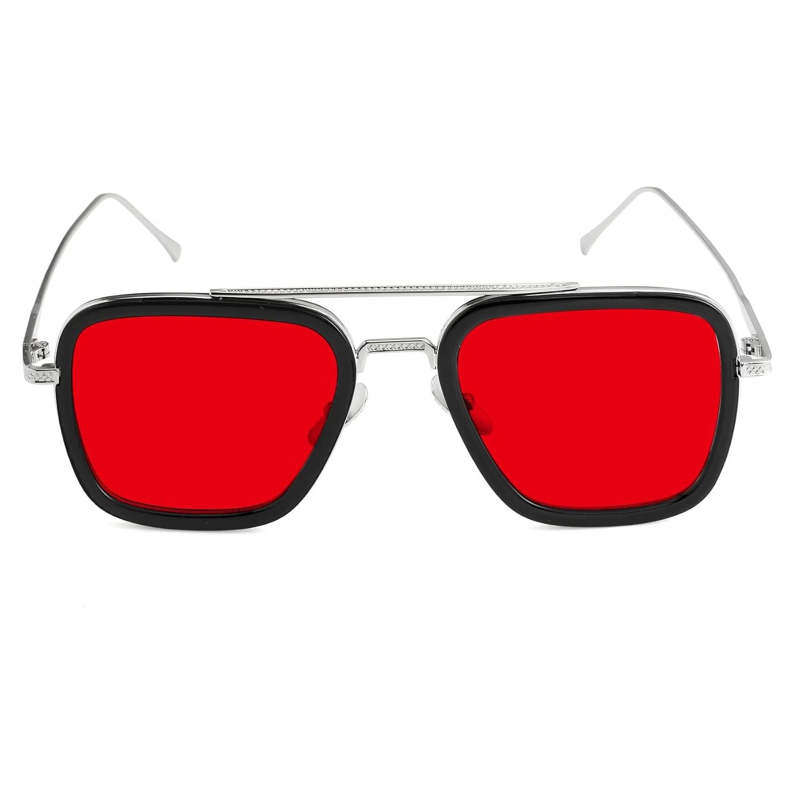 Gafas de sol AIEYEZO Tony Stark Cuadradas Metal UV 100%