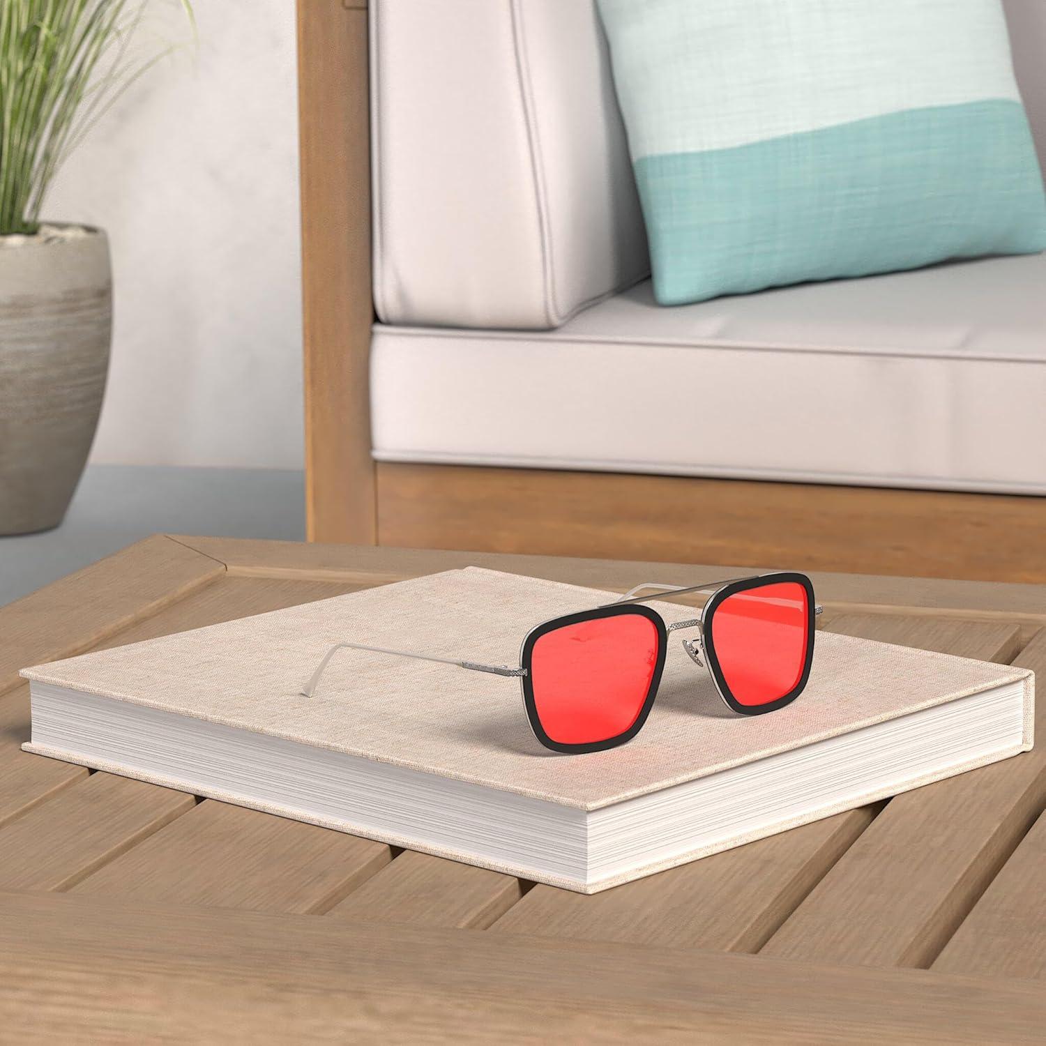 Gafas de sol AIEYEZO Tony Stark Cuadradas Metal UV 100%