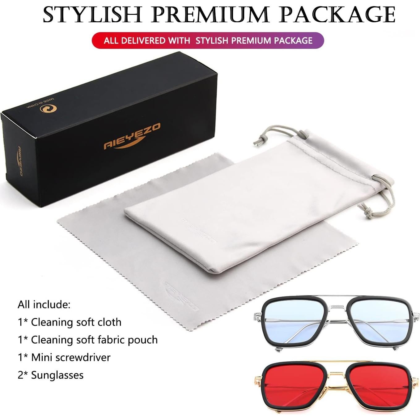 Gafas de sol AIEYEZO Tony Stark Cuadradas UV 100%