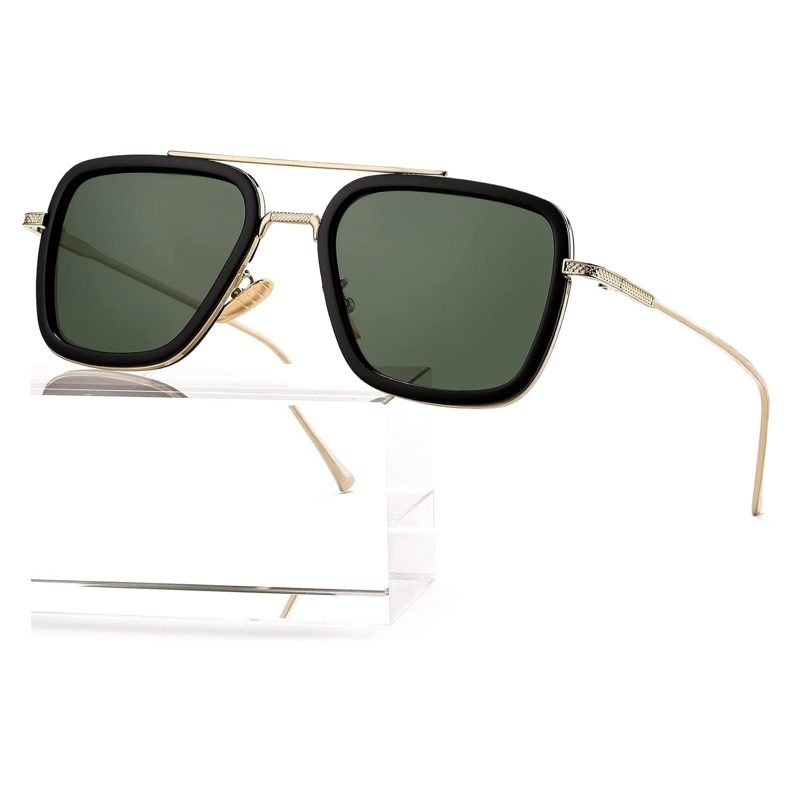 Gafas de sol AIEYEZO Tony Stark Cuadradas UV 100% Oro/Negro