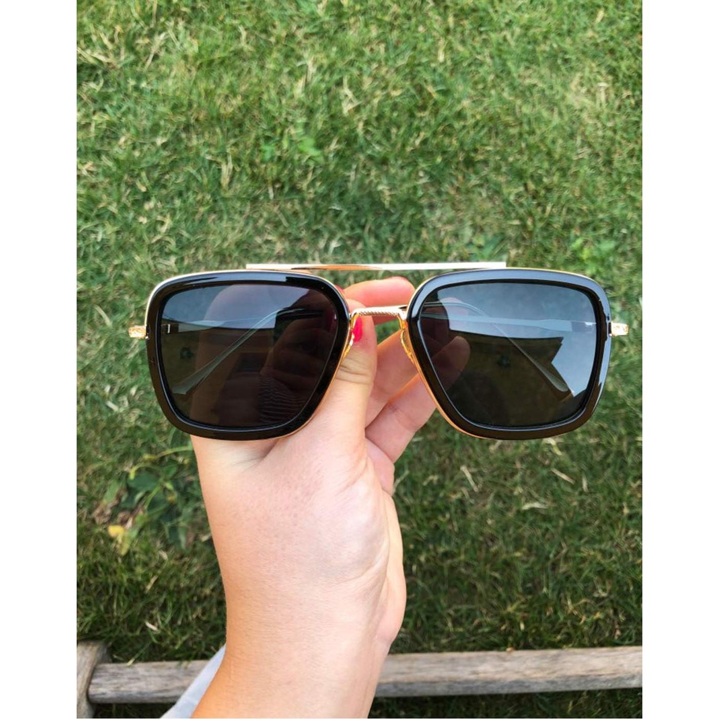 Gafas de sol AIEYEZO Tony Stark Cuadradas UV 100% Oro/Negro