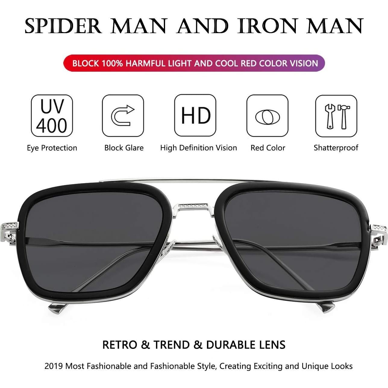 Gafas de Sol AIEYEZO Tony Stark Cuadradas UV 100%