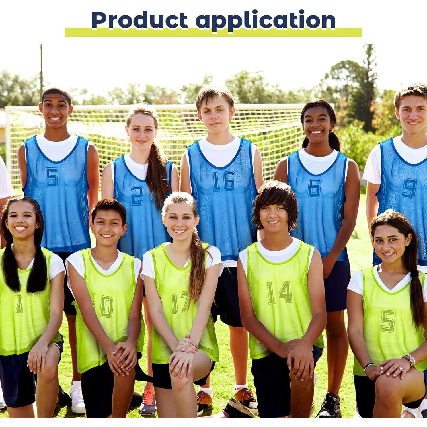 Chalecos de Scrimmage Boyiee para Jóvenes - Malla Nylon 12 Piezas