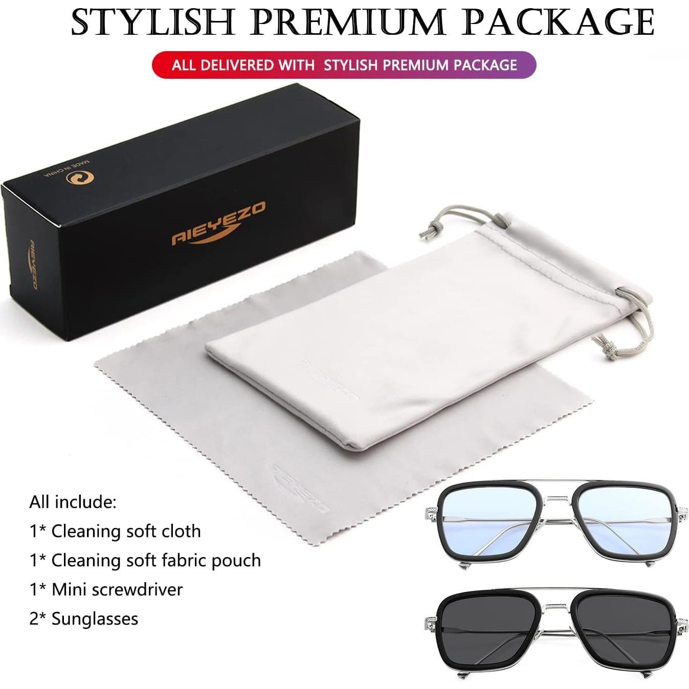 Gafas de sol AIEYEZO Tony Stark Cuadradas UV 100%