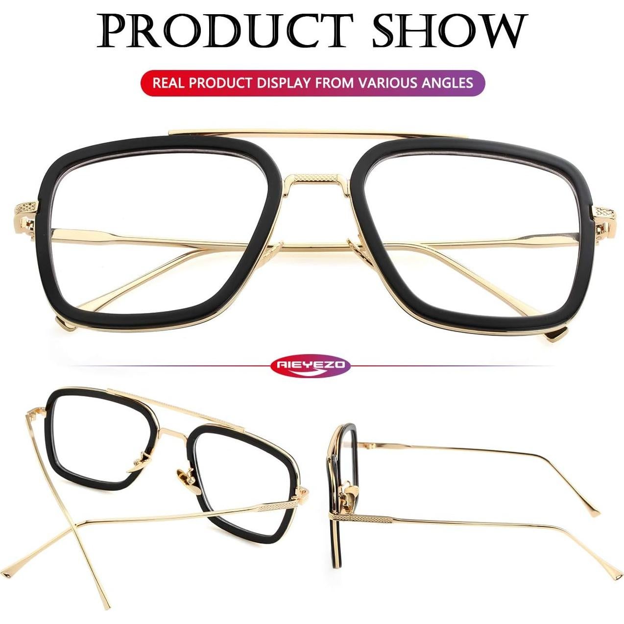 Gafas de Sol AIEYEZO Tony Stark Cuadradas UV 100%