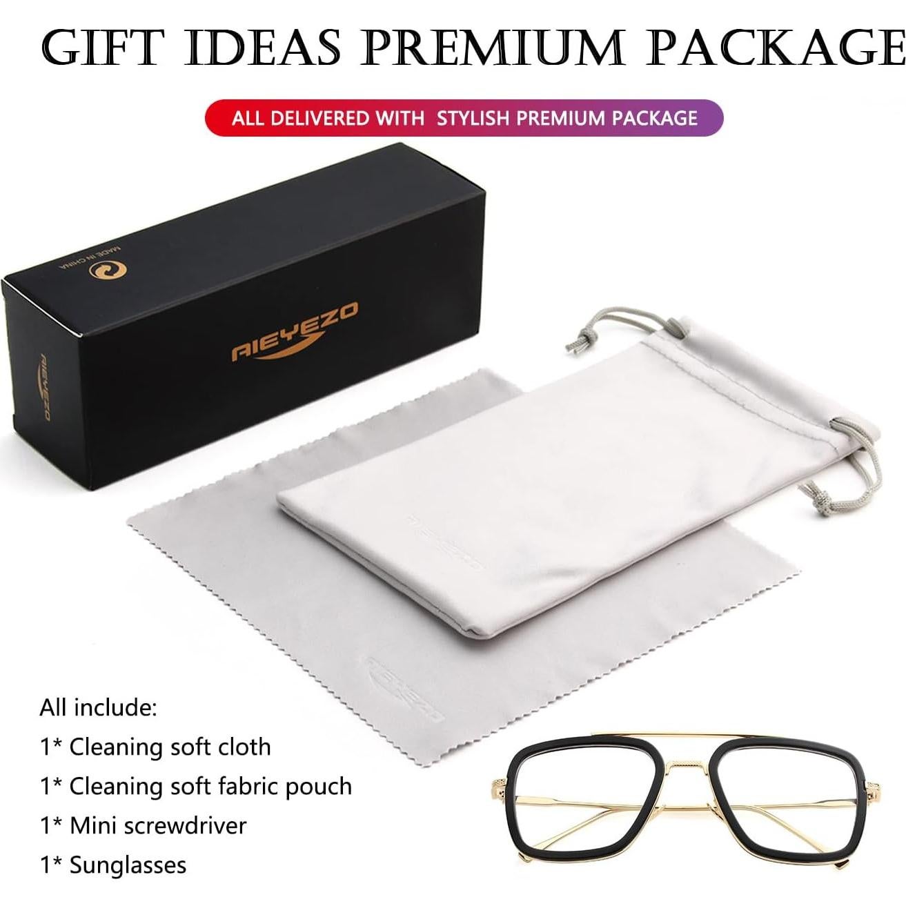 Gafas de Sol AIEYEZO Tony Stark Cuadradas UV 100%