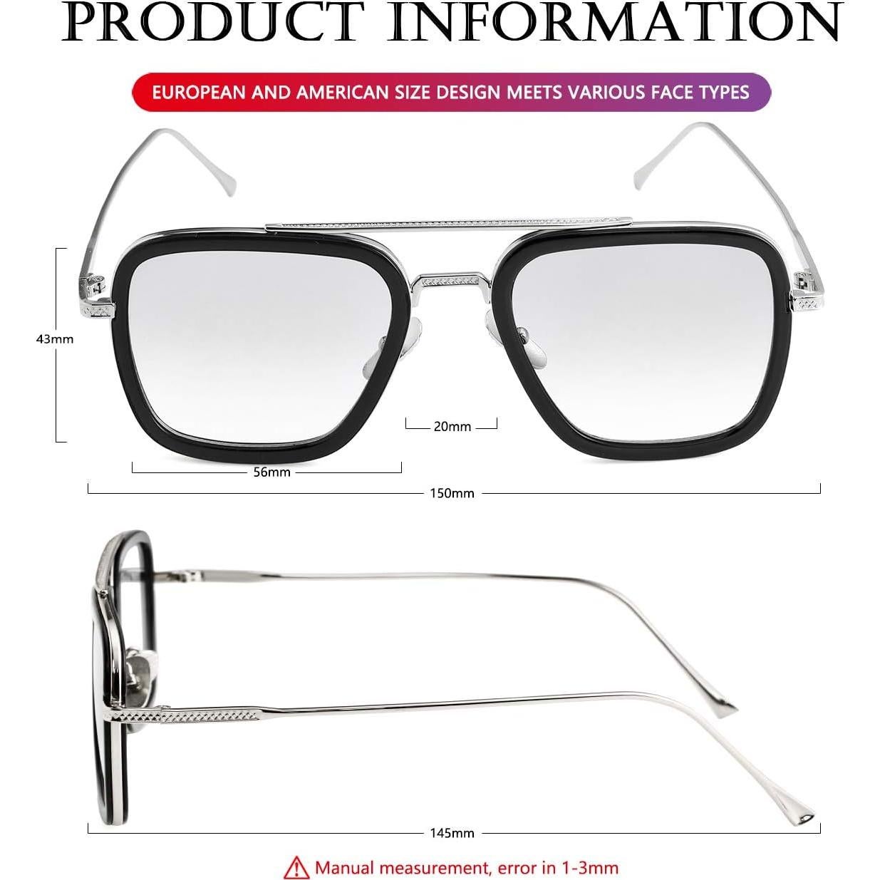 Gafas de sol AIEYEZO Tony Stark Cuadradas UV 100%