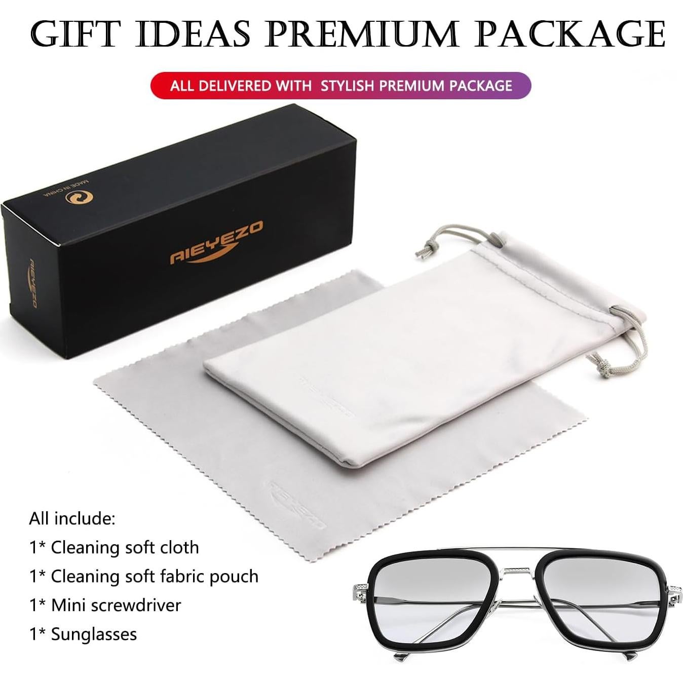 Gafas de sol AIEYEZO Tony Stark Cuadradas UV 100%