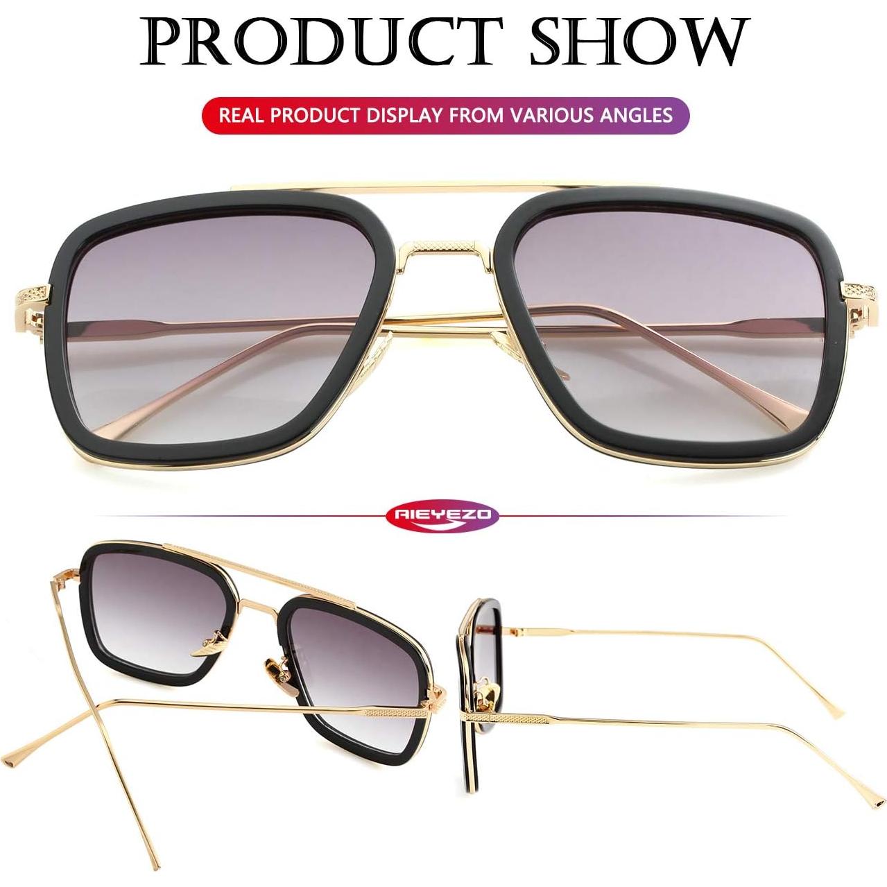 Gafas de sol AIEYEZO Tony Stark Cuadradas UV 100%