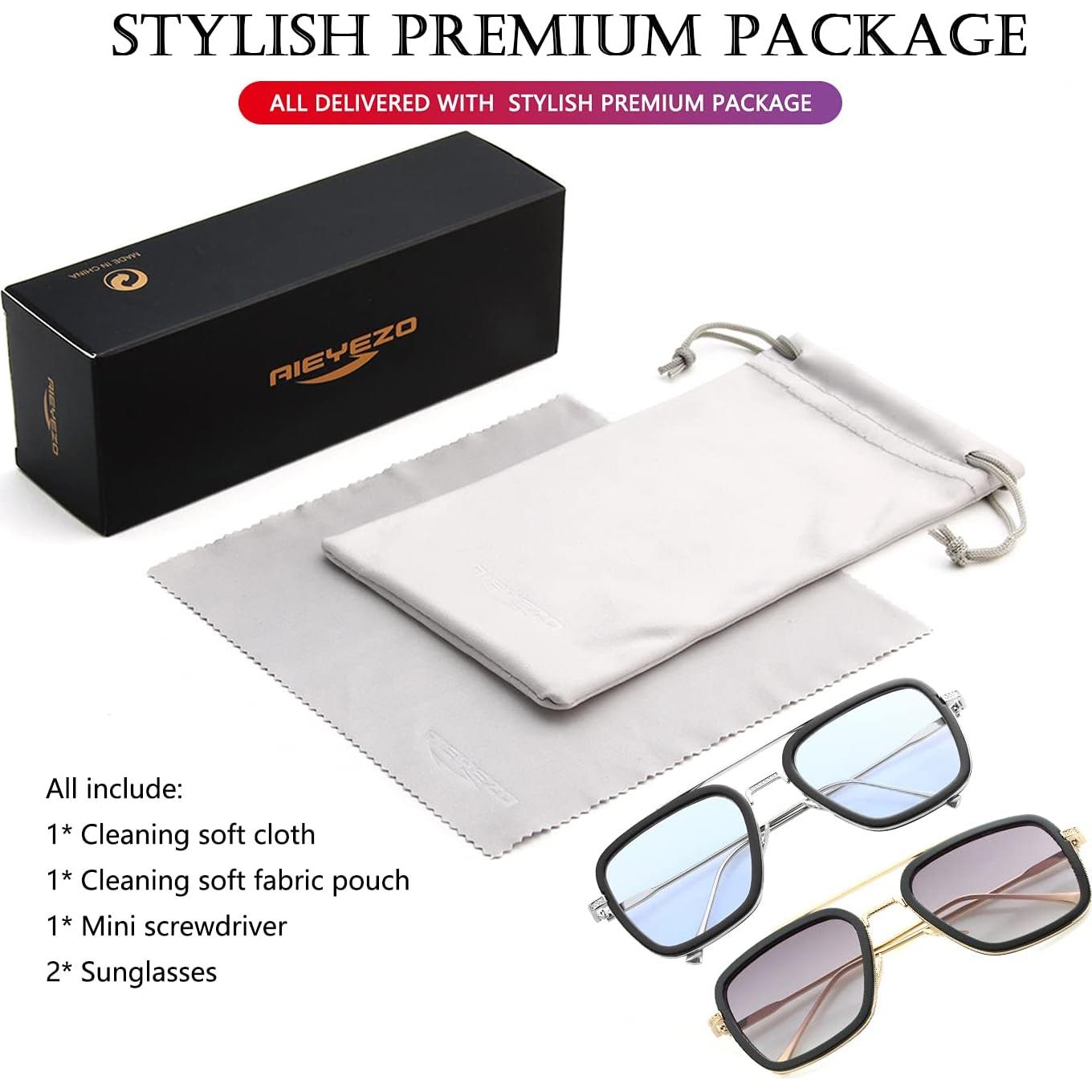 Gafas de sol AIEYEZO Tony Stark Cuadradas UV 100%