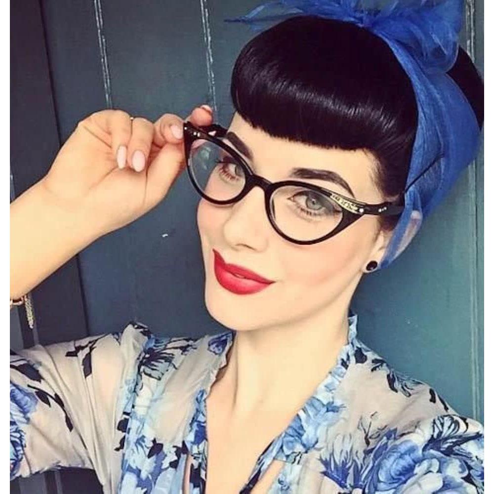 Gafas Ojo de Gato Transparentes con Rhinestones Vintage