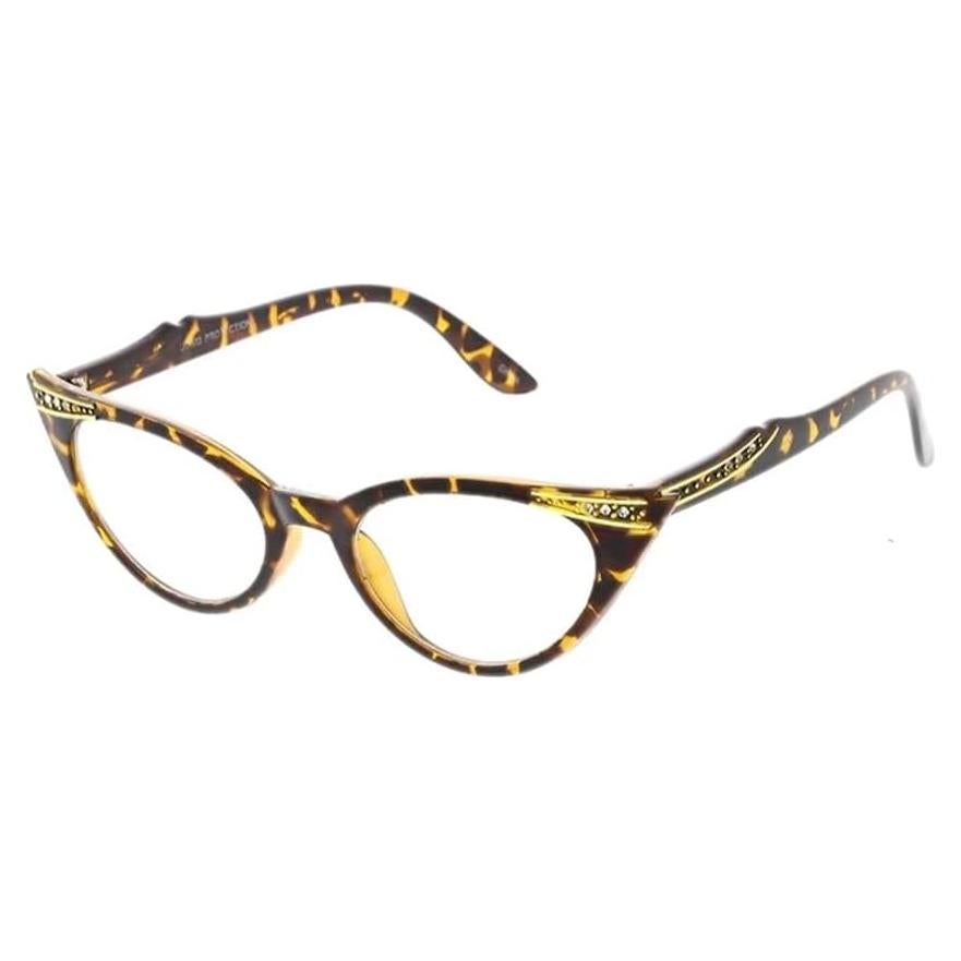 Gafas Ojo de Gato Marrón Havanna con Rhinestones