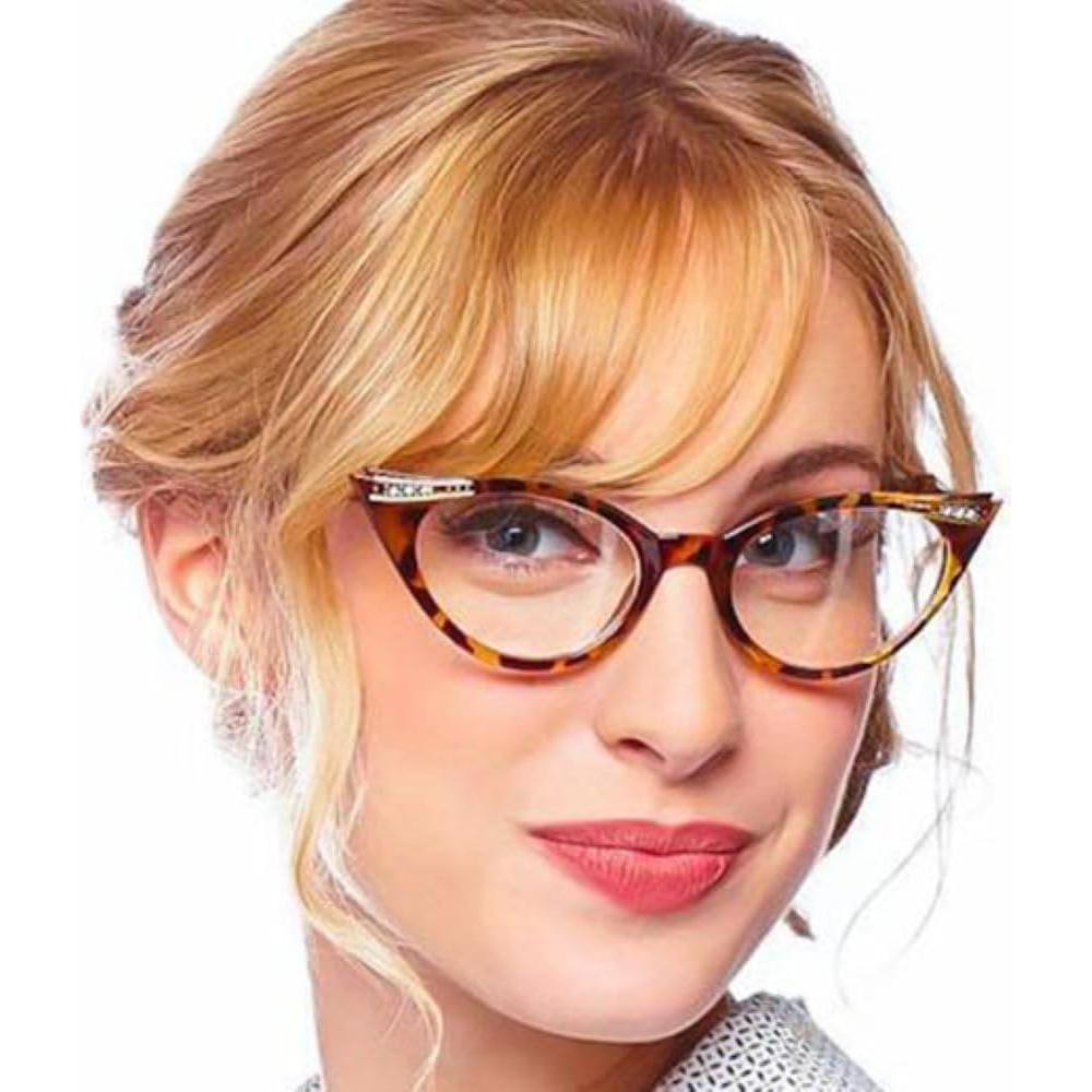 Gafas Ojo de Gato Marrón Havanna con Rhinestones