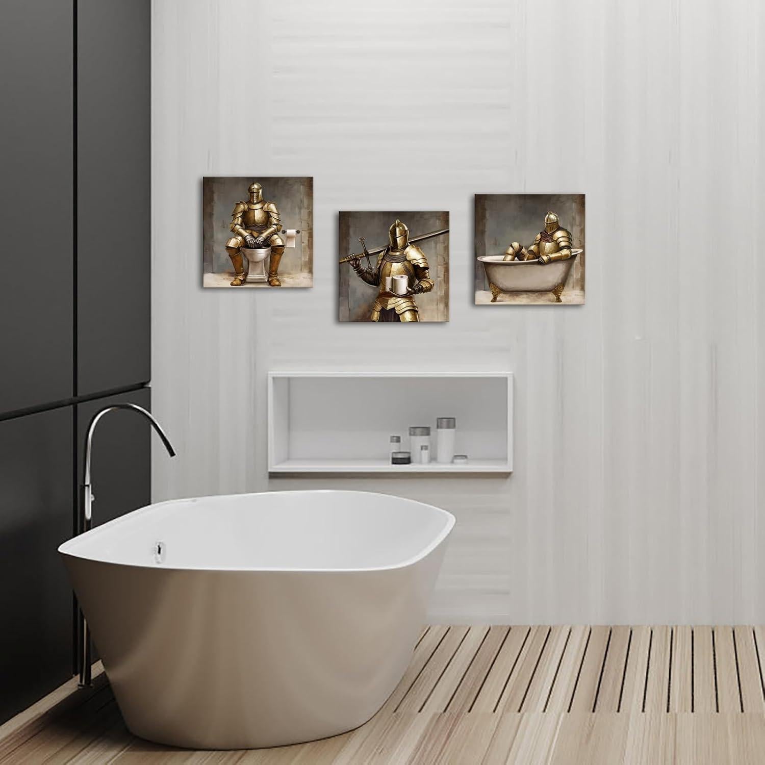 WELMECO Decoración de Baño Niños Arte Pared 30x30 cm 3 Piezas