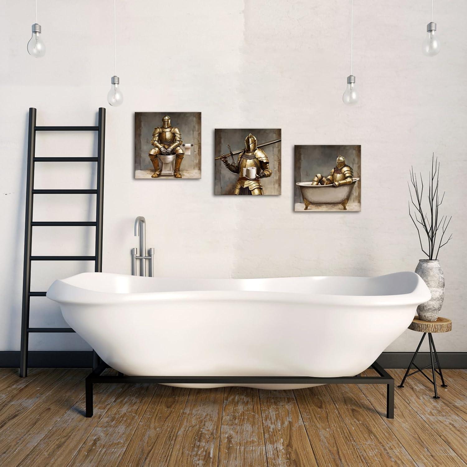 WELMECO Decoración de Baño Niños Arte Pared 30x30 cm 3 Piezas