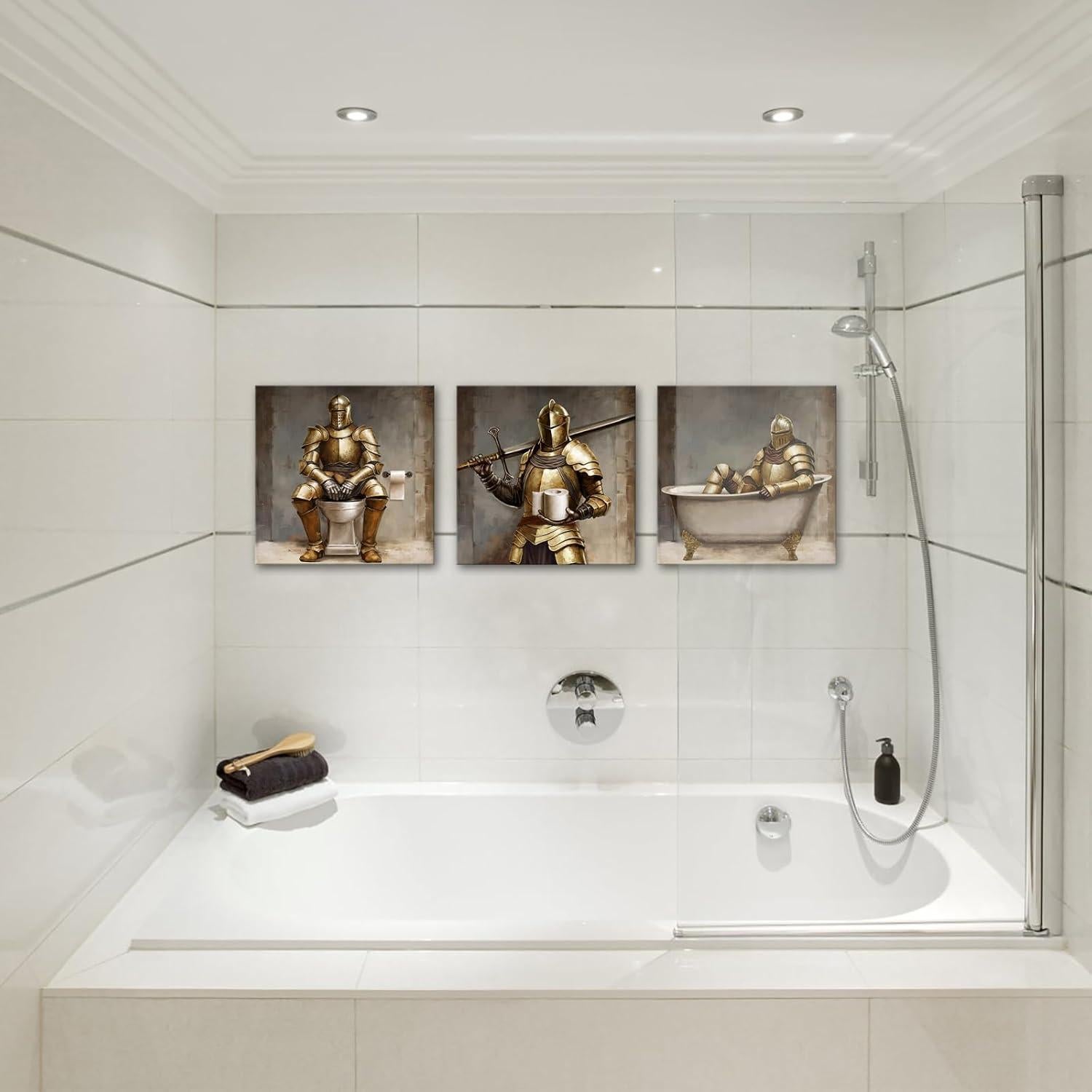 WELMECO Decoración de Baño Niños Arte Pared 30x30 cm 3 Piezas