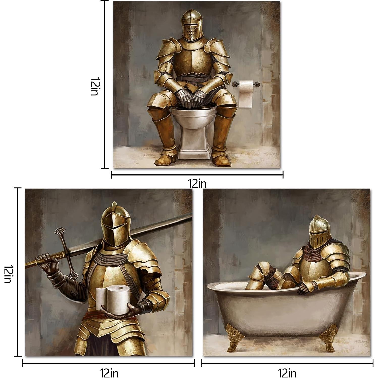 WELMECO Decoración de Baño Niños Arte Pared 30x30 cm 3 Piezas