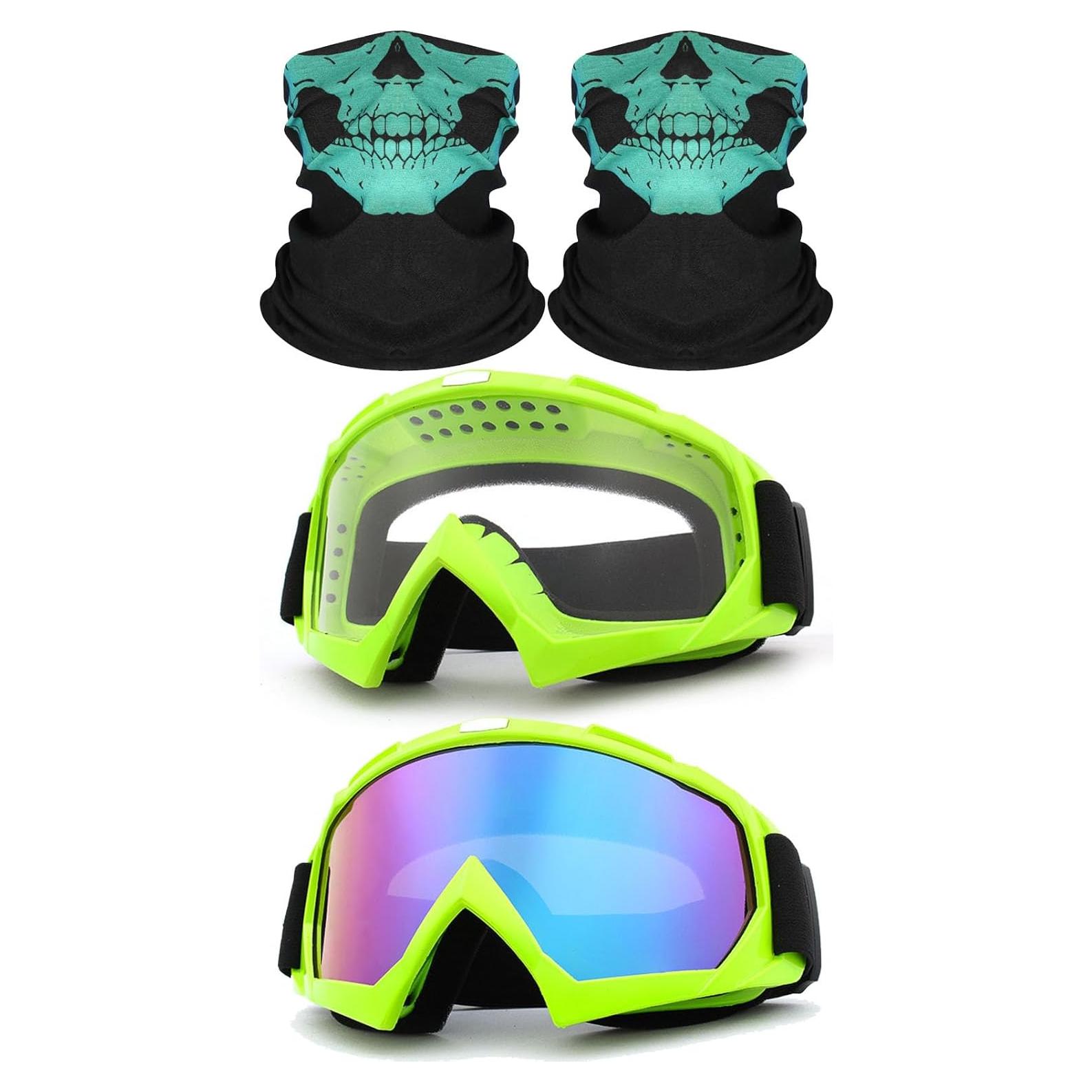 Juego de 2 Gafas de Motocicleta Immoono con Máscaras