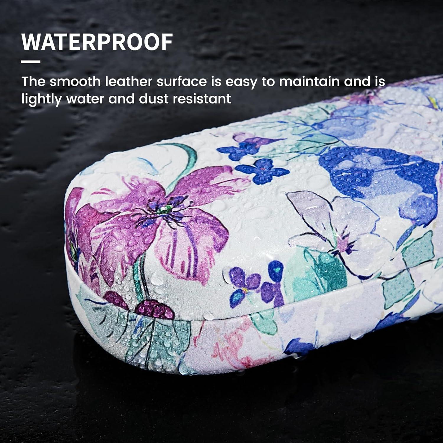 Funda Dura para Gafas de Sol Molshine - Grande, Azul Floral