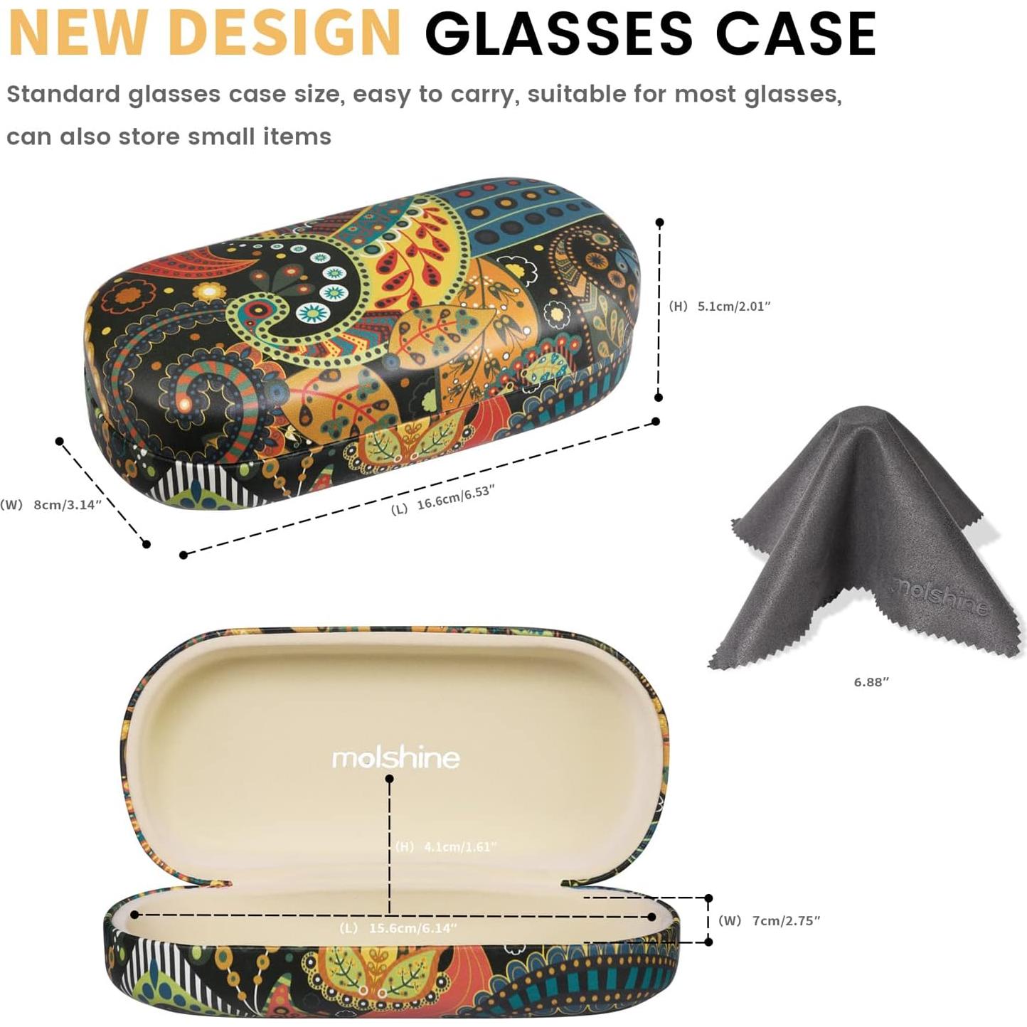 Molshine Funda Dura para Gafas de Sol Amarillo Claro