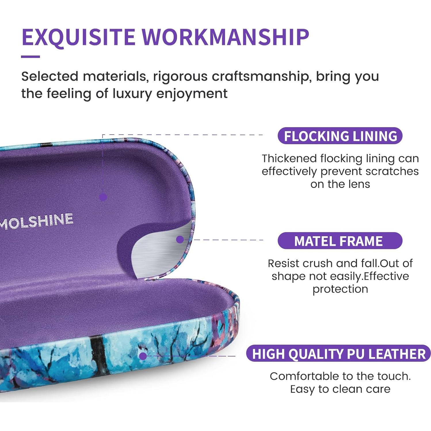 Funda Dura Molshine para Gafas de Sol Grande Color Flores