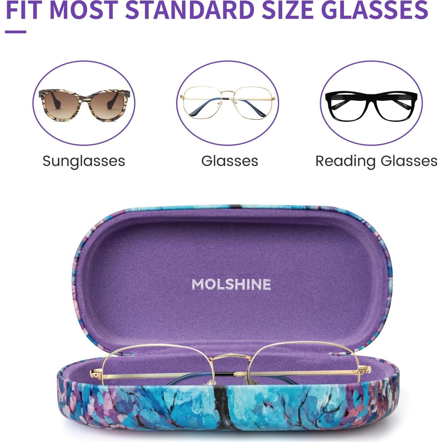 Funda Dura Molshine para Gafas de Sol Grande Color Flores