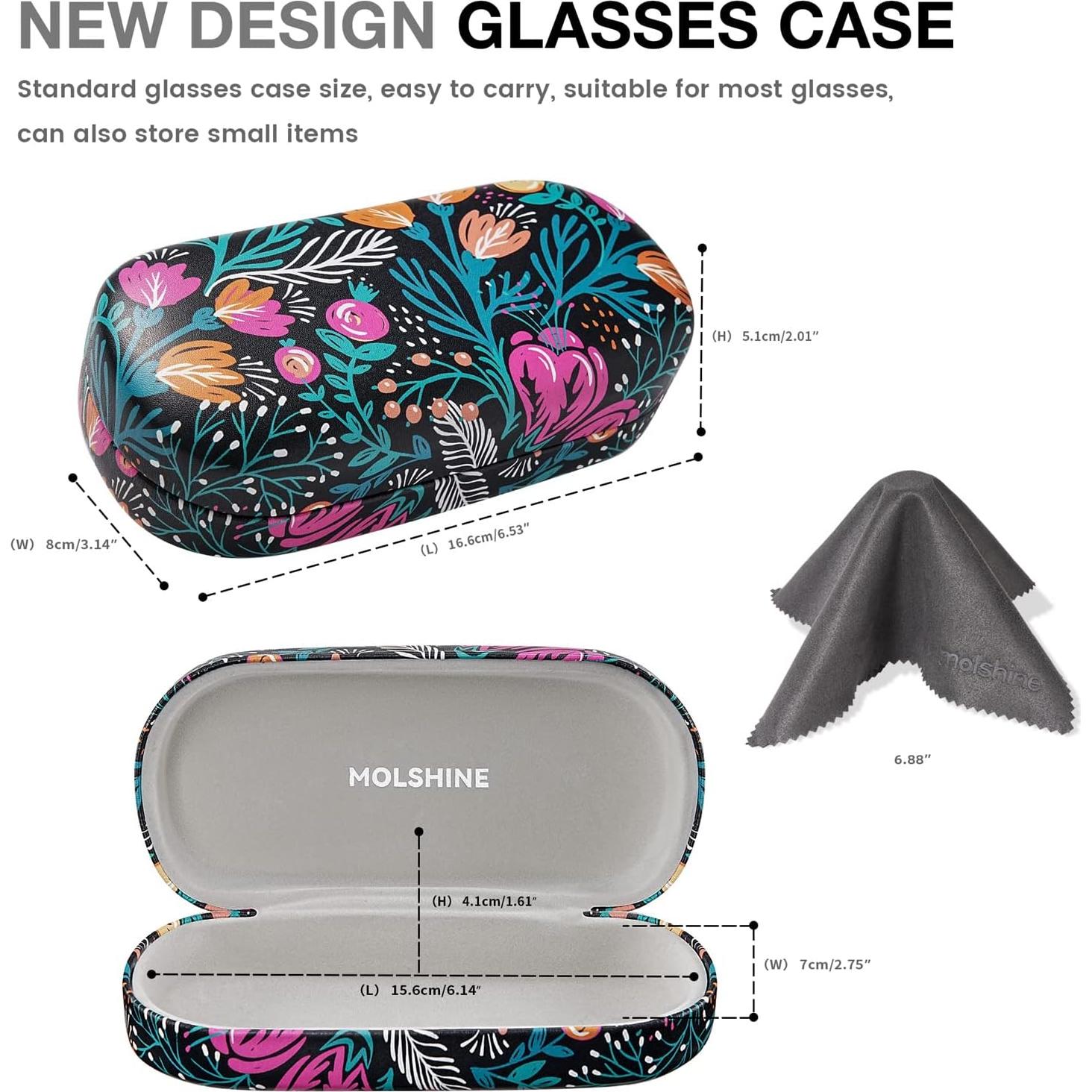 Molshine Funda Dura para Gafas de Sol Grande Tulip