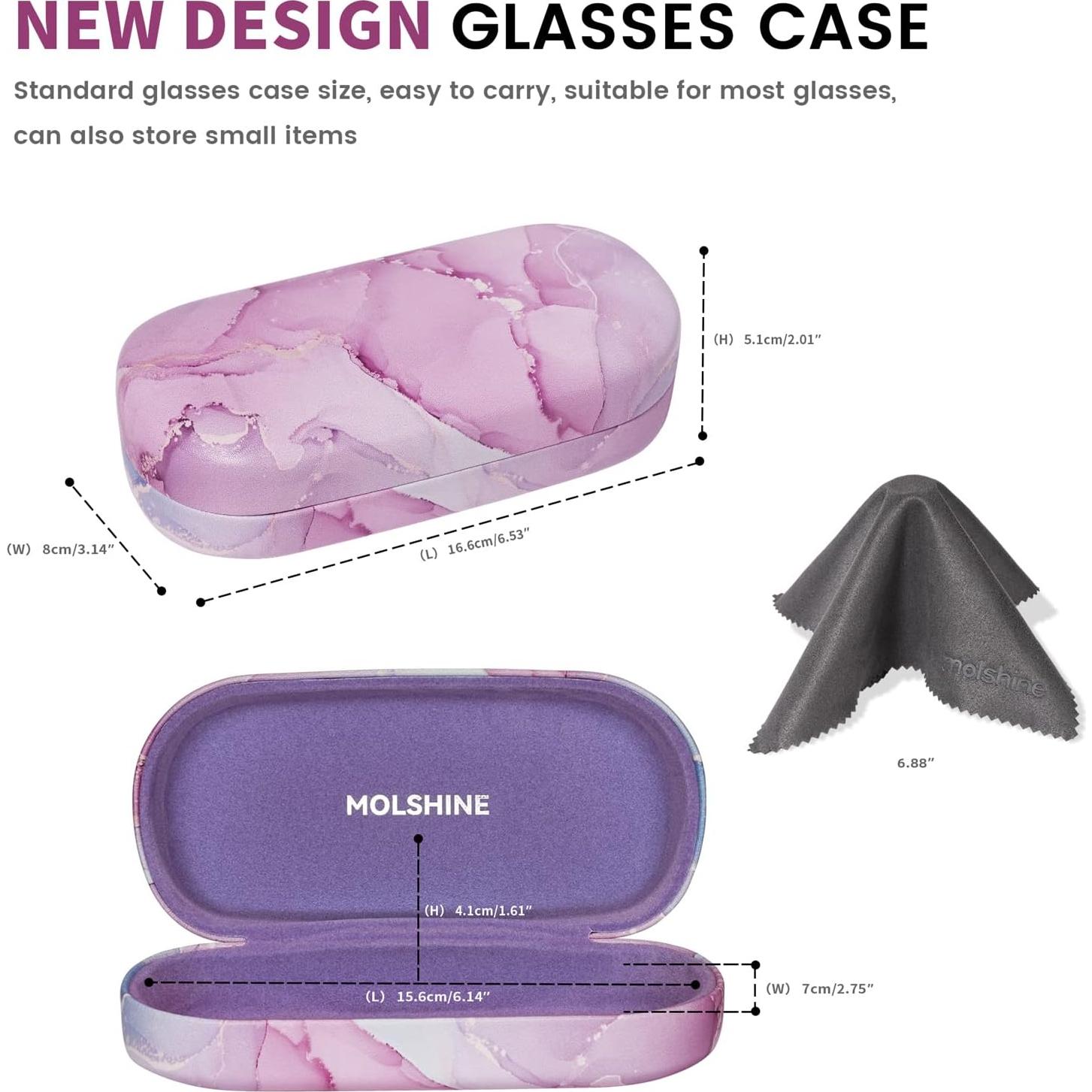 Molshine Funda Dura para Gafas de Sol Grande Lavanda